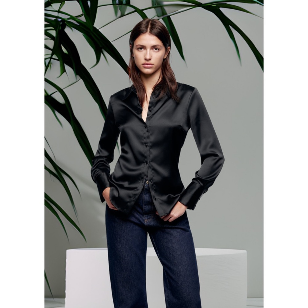 Zara satin like shirt